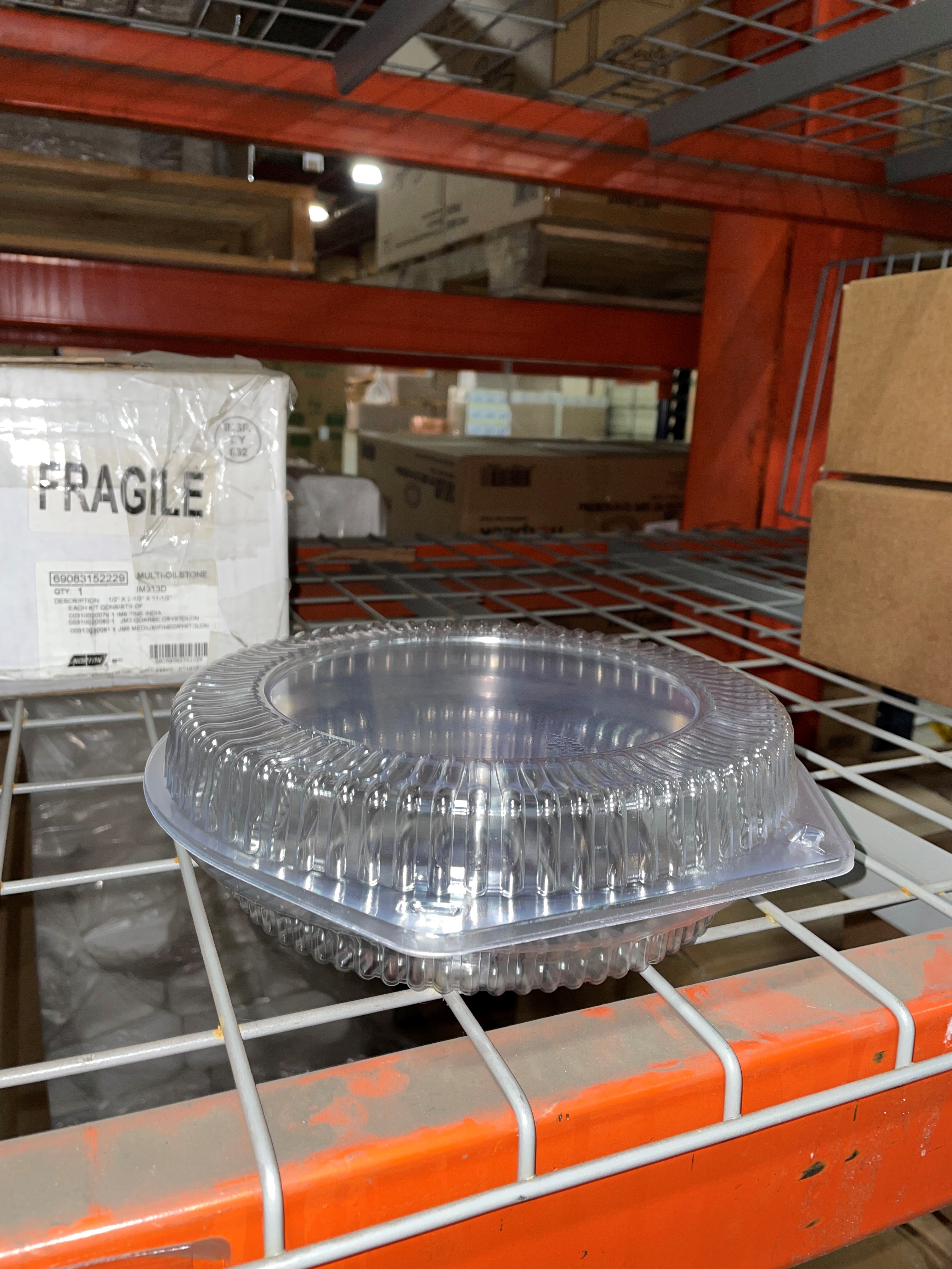 9&quot; Shallow Clear Hinged Pie  Container (100) 