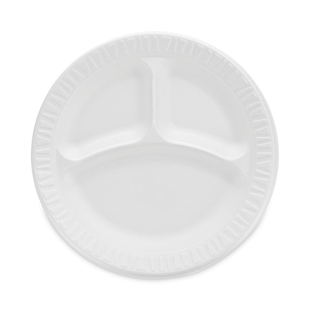 9&quot; 3-Comp White Foam Plate  (500)