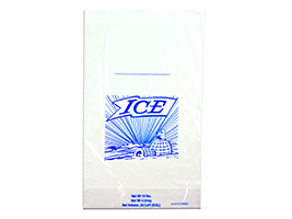 20lb Printed Ice Bag On  Header-For Use With Ice 