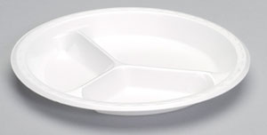 10.25&quot; White 3 Comp Laminated Foam Plate (500)