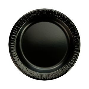9&quot; Black Laminated 1 Comp. Plate (500)