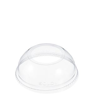 Dome Lid, Clear for 16oz-26oz Plastic Cup w/ Hole - PET
