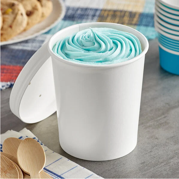 32oz Wht Paper Food  Container Double Poly Coated 