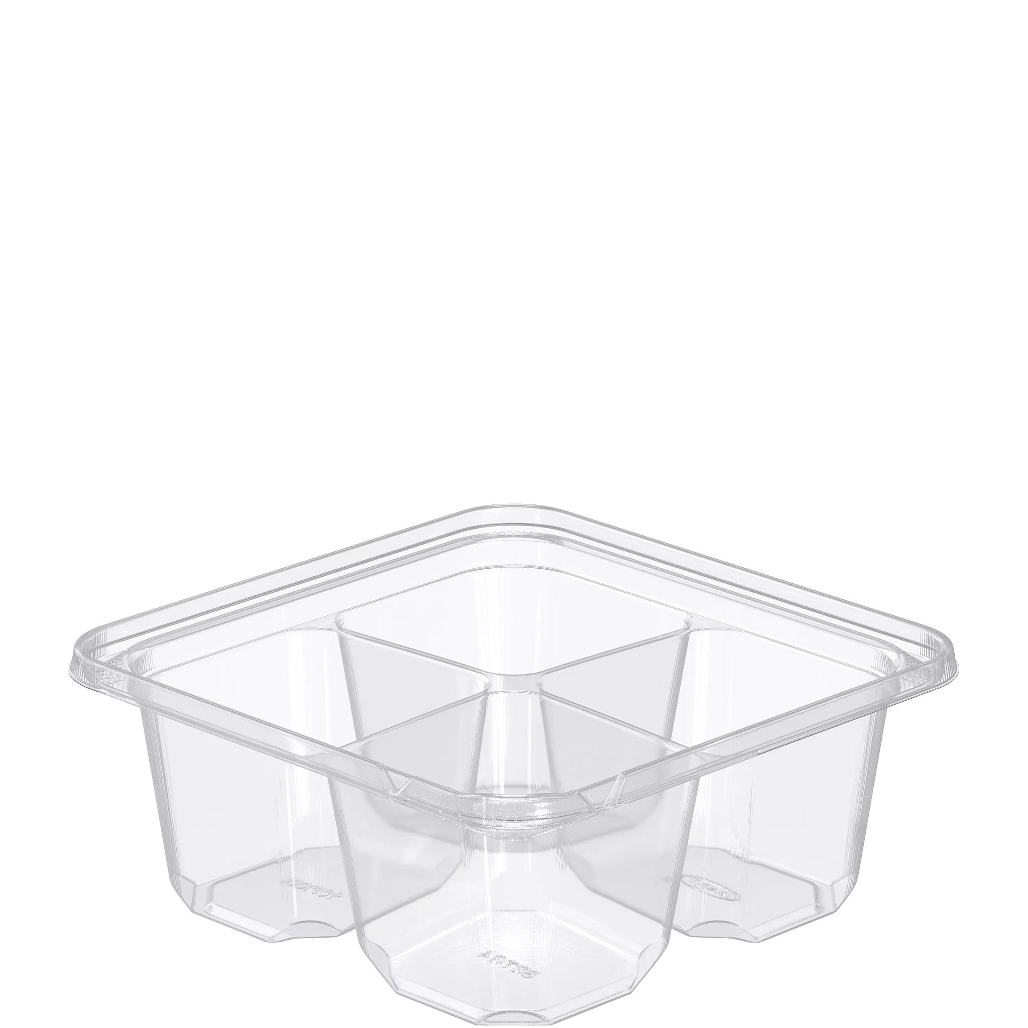 4 comp clear container 6x6x2.5  (300)