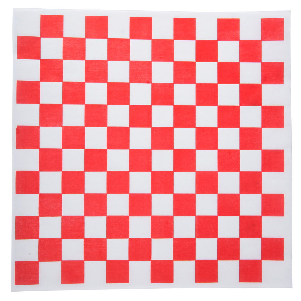 12&quot; x 12&quot; Red Checkered Paper  Greaseproof (6000)