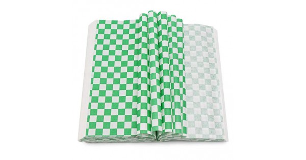 12&quot;x12&quot; Green Checkered Paper   Greaseproof (1000)