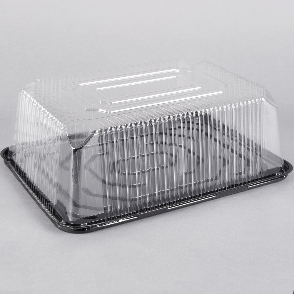 1/4 Sheet Cake Dome 5&quot; Black  Base/Clear Dome (80)