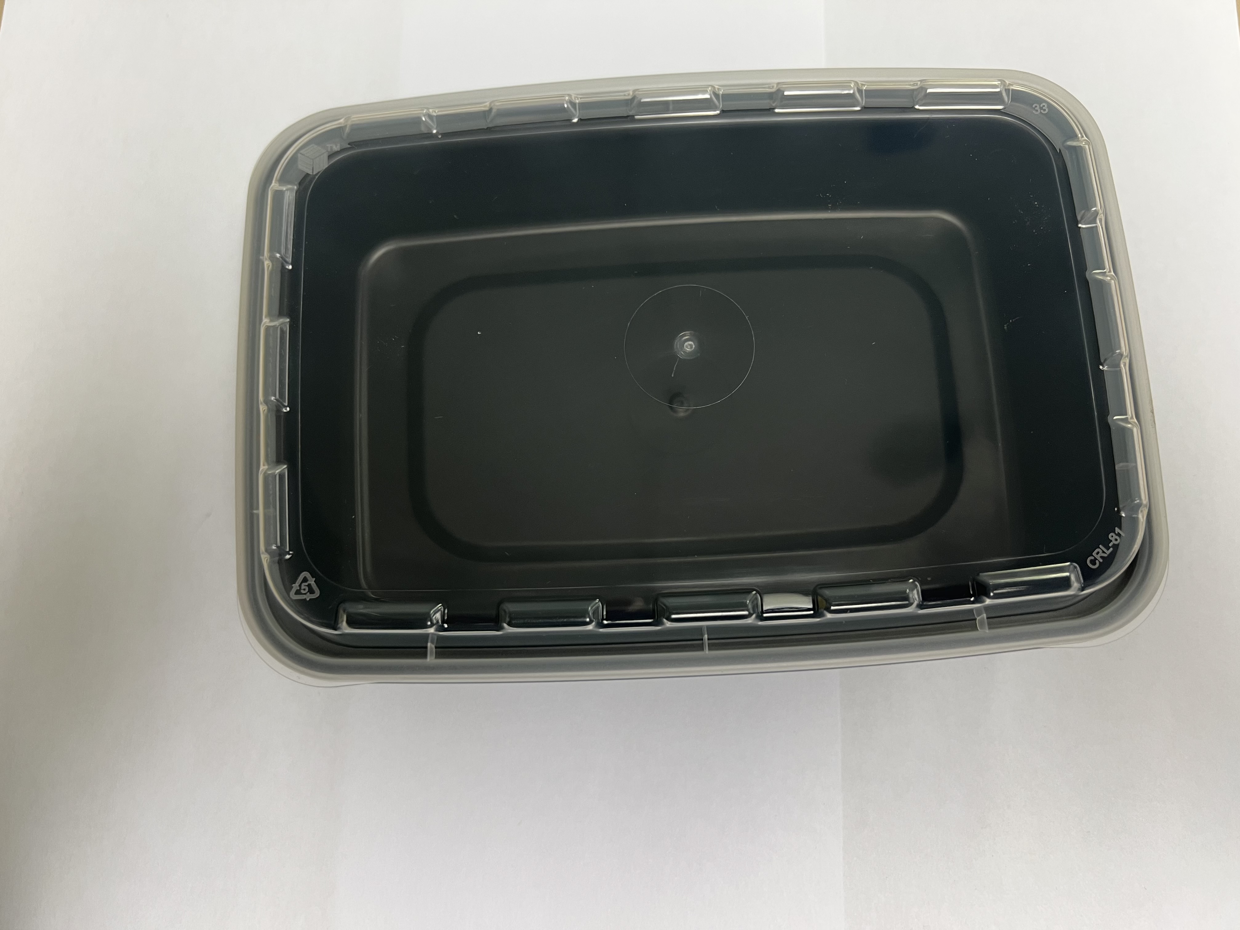 16oz BLK Rect. Microwave  Container (150/150)