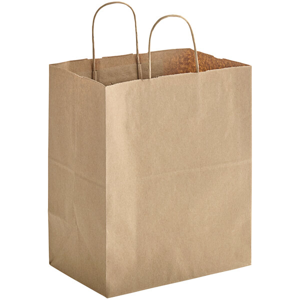 Bistro Kraft Paper Bag/Handle  
10&quot;x6.75&quot;x12&quot;(250) 