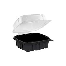 6&quot; x 6&quot; x 3&quot;hinged, Black Base/Clear Top Microwave(200)