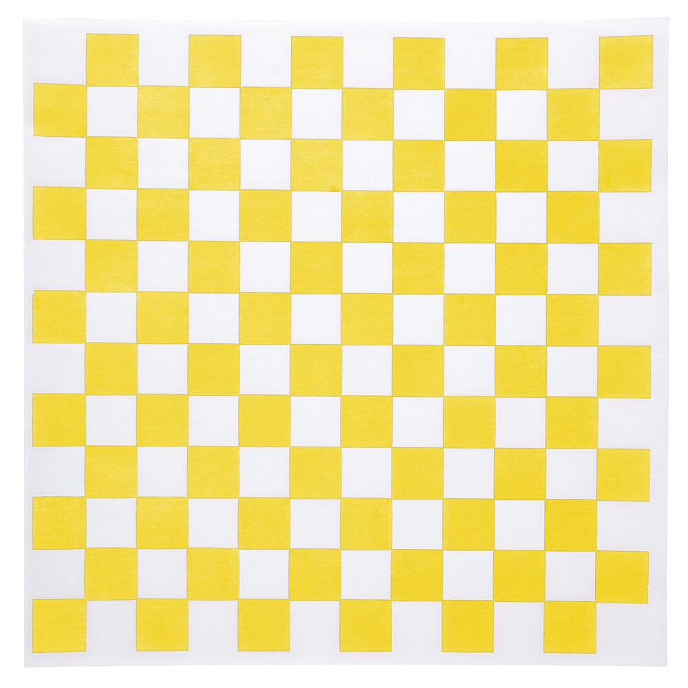12&quot; x 12&quot; Yellow Checkered  Paper Greaseproof (1000)